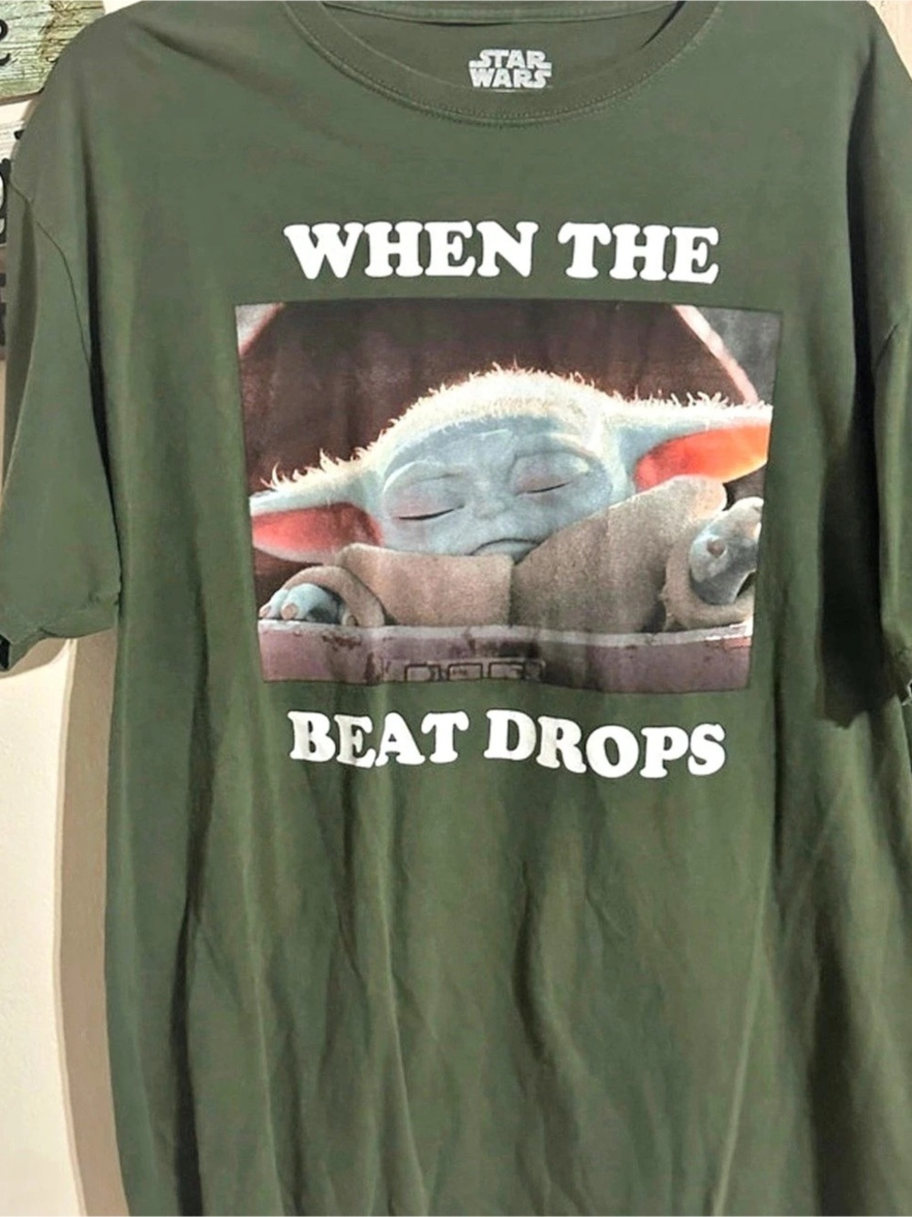 Star Wars When the Beat Drops Grogu T-Shirt Grogu Graphic Green T-Shirt Size